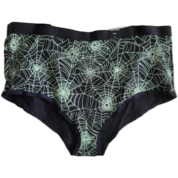 Torrid Other - Torrid Curve Women's Panty Size 3 Black Brief Green Spooky Sexy Spider Webs NWT